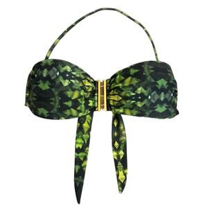 Vix By Paula Hermanny Lux Bikini Bandeau Top in Green S